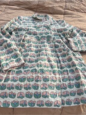 Cotelac Cream/Green/Peach Lightweight Jacket Size 6